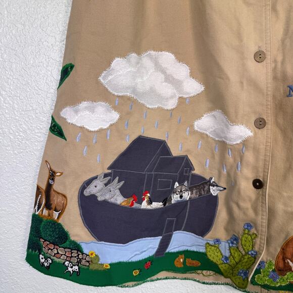 Vintage Noahs Ark Skirt Womens 14 Animals Teacher Bible Art to Wear Handmade - Picture 5 of 16